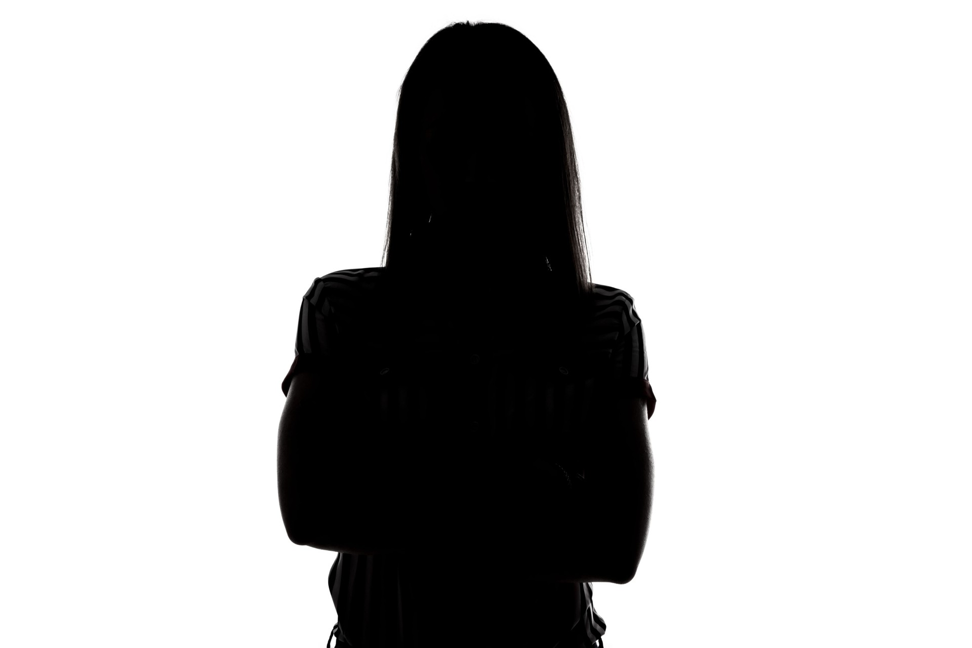 Silhouette of young woman